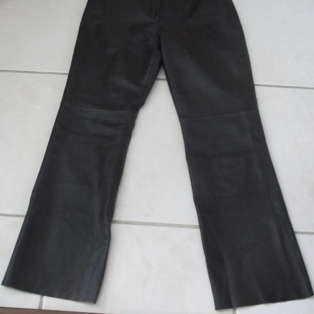 Chocolate Brown Soft Leather Pants, Bloomingdales Now, Size 8